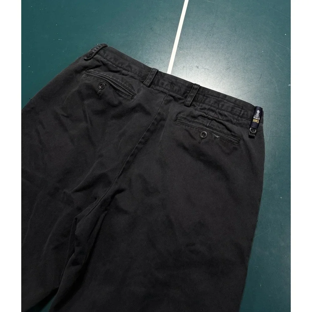 Vtg Nautica Marine Drill Pants 34x32 Black Baggy Relaxed Fit Military NMD MF300A